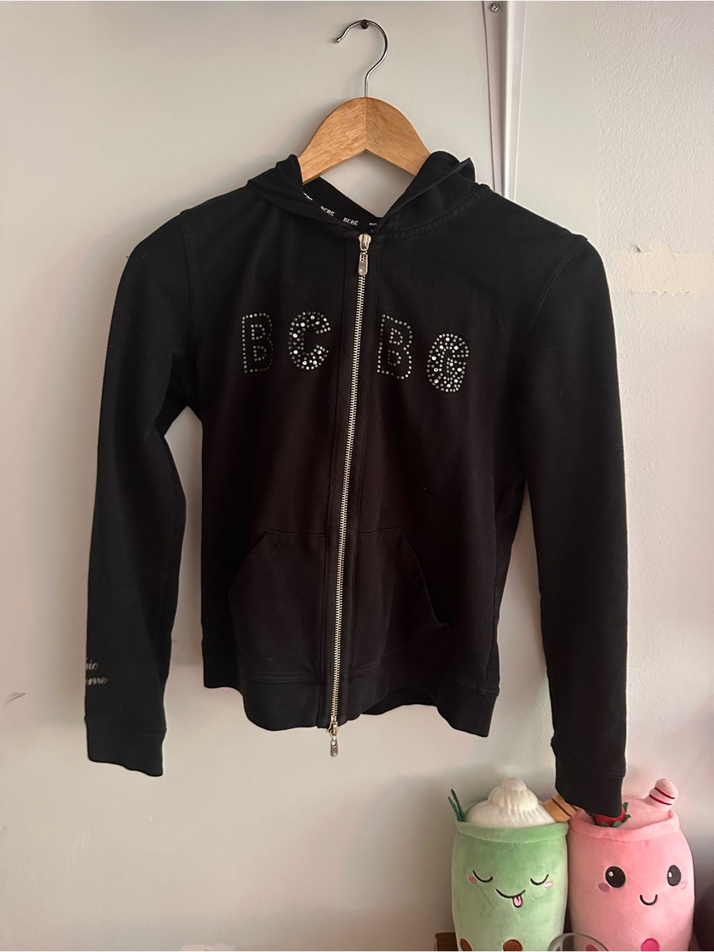 BCBG Rhinestone Zip Hoodie